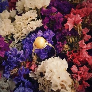 Wire wrapped REAL Freshwater pearl rings